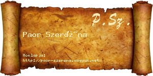 Paor Szeréna névjegykártya